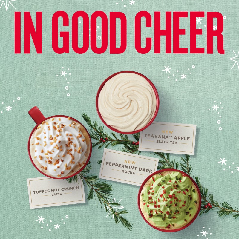 Starbucks Malaysia The Toffee Nut Crunch Latte and Peppermint Dark Mocha are priced starting from RM17.50, while the Teavana Apple Black Tea starts from RM16.